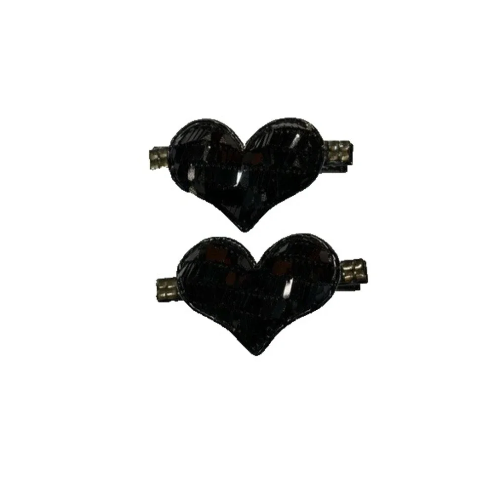 NEW Hair Accessories‎ set of 2 black hearts clips